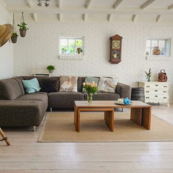 modern living room with vinyl flooring