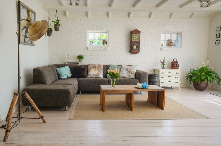 modern living room with vinyl flooring