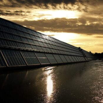 solar panel sunset