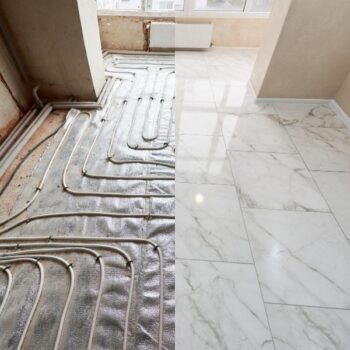 retrofit underfloor heating before after installation