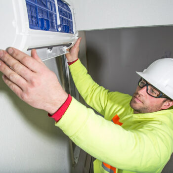 worker installing heating prevent heat loss