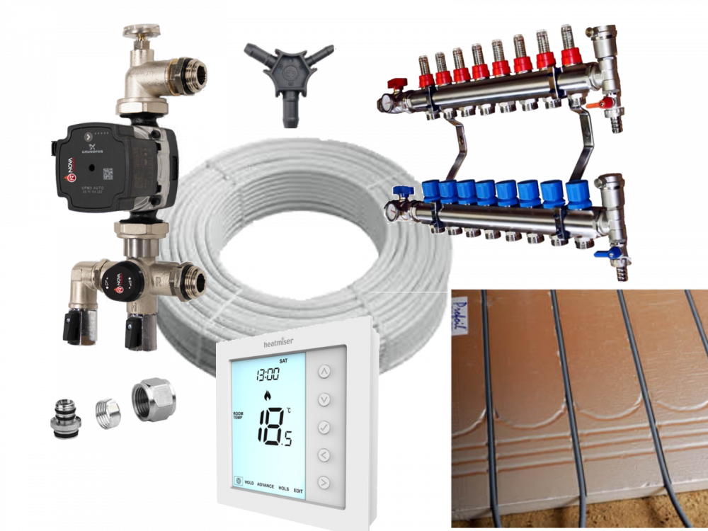 25mm Overlay Wet Underfloor Heating System - 50.0m2 | UFHTS